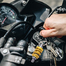 Shock Absorber Motorbike Keychain Cool Motorcycle Key Ring (Yellow+Yellow)