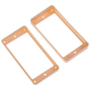 2pcs Guitar Curved Humbucker Pickups Frames Holder Mounting Rings(Yellow)