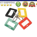 100Pcs Plastic Keychain Key Tags 5 Style ID Label Name Key Tags Split Ring