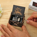 Wooden Hand Cranked Music Box Retro Home Ornaments Crafts Decor Kids Gifts
