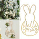 Wooden Hello Spring Wreath Sign Easter Bunny Wreath Spring Decor Wedding I8D6