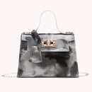 Fashion Women Tie Dye Print Shoulder Crossbody Bag Casual Chain Mini Flap Purse