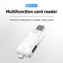 6 in 1 OTG USB 3.0 Type-C Card Reader for Secure Digital/TF Cards (White)