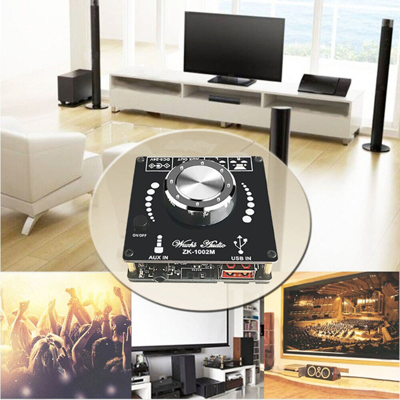ZK-1002M 2x100W Bluetooth-compatible Digital HIFI Audio Power Amp Board Newly