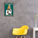 Dog and Girl Retro Metal Plate Tin Sign Plaque for Bar Pub Club Cafe Poster