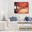 Painting By Numbers Kit DIY Autumn Path Hand Painted Canvas Oil Picture Craft
