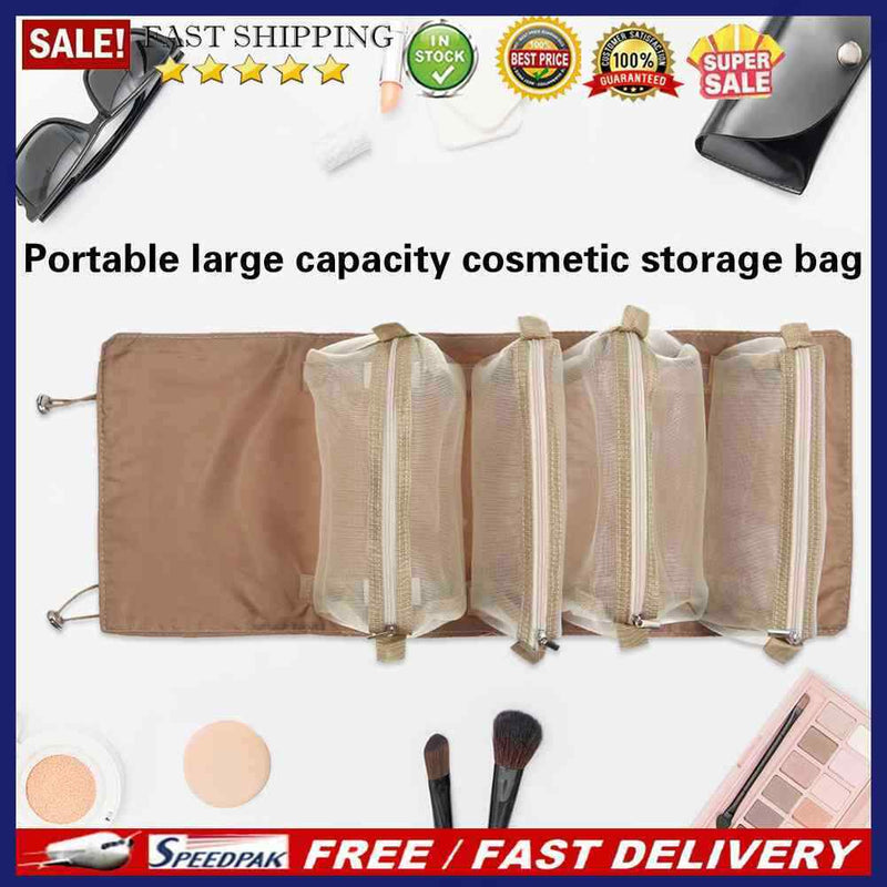 4 in 1 Makeup Bags Foldable Travel Cosmetic Bag Large Capacity for Bathroom Home