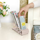 Practical Wrinkled 4 Section Home Appliance Remote Control Holder Beige Newly