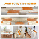 Gray Brown Table Runner Burlap Linen Table Dresser Runner Abstract Paint Art