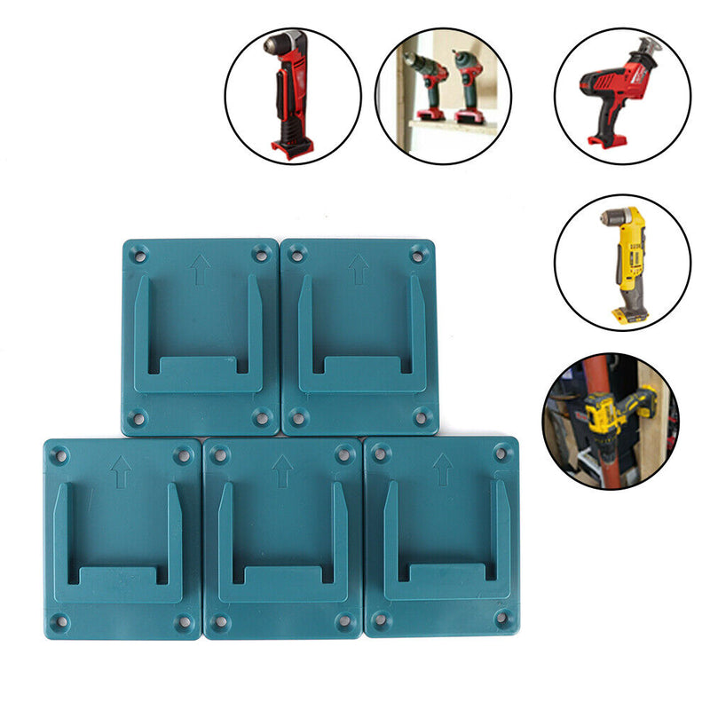 5pcs Tool Holder for Bosch/Makita 18V Lithium Battery Machine Rack (Blue) Newly