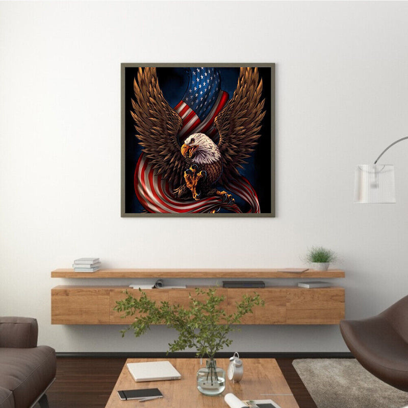 Eagle Flag Frameless DIY Oil Paint by Numbers Hand Painted Artistic Craft