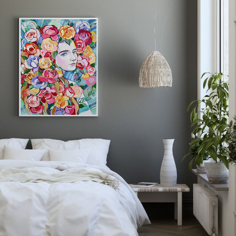 Flower Girl Oil Paint By Number Canvas Drawing DIY Picture Art Craft Home Decor