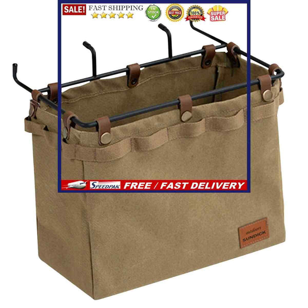 Camping Storage Bag Table Side Canvas Bag with Hook for Outdoor Picnic Desk