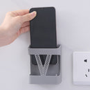 Punch-Free Wall-Mounted Remote Control Storage Rack Plug Bracket (Grey) Newly