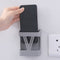 Punch-Free Wall-Mounted Remote Control Storage Rack Plug Bracket (Grey) Newly