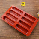 Long Strip Finger Biscuit Silicone Mold 8 Holes Oven Cake Mould Bakeware