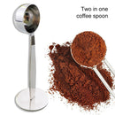 2 in 1 Stainless Steel Coffee Tamping Measure Spoon Cafe Measuring Tools