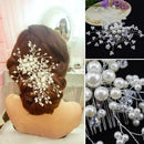 Bride Hair Comb Clip Crystal Rhinestone Flower Faux Beads Wedding Bridal Hair