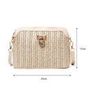 Summer Beach Straw Messenger Bags Shell Women Woven Shoulder Purse Handbags