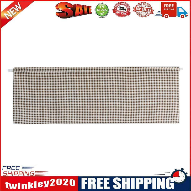 Short Curtain Shading Curtains Home Decor for Window Screen (Brown Grid)
