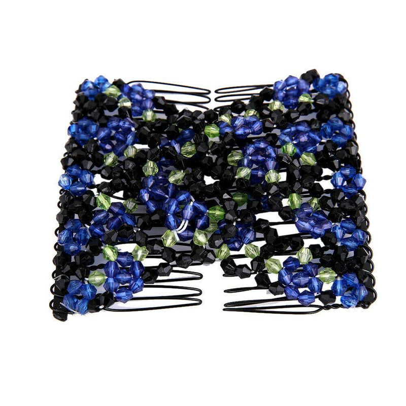 Stretchy Women Girls Double Hair Comb Magic Beads Hair Combs Clips Elasticity
