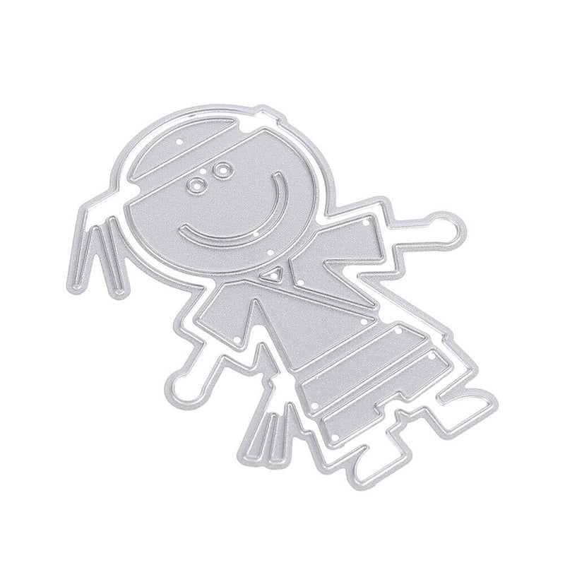 Snowvirtuos Cartoon Boy Metal Cutting Tools Stencil DIY Scrapbook Paper Cart