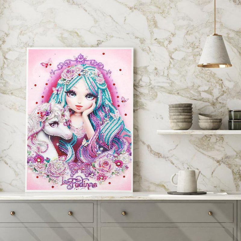 5D DIY Special Shaped Diamond Painting Girl Embroidery Kits Living Room Decor