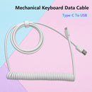 Mechanical Keyboard Data Cable Coiled Aviator Wire Type-C to USB Plug-in Cable