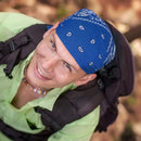 Print Bandana Hair Bands Women Unisex Square Scarf Turban Headband (Blue) Newly