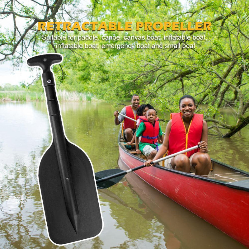 Retractable Portable Telescope Rafting Boat Paddle for Water Sport (Black)