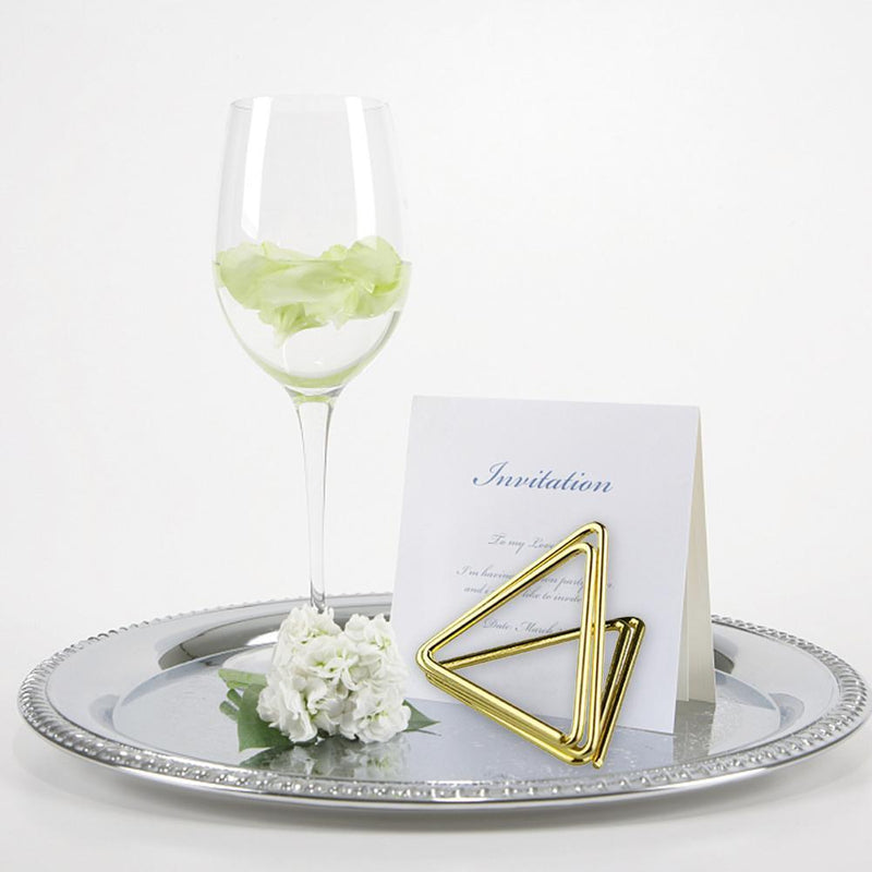 Place Card Holder 24 Pack Picture Display Table Number Stands - Triangle