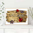 5D Diamond Painting Kit Welcome Board Full Square Drill Rhinestone DIY Wall