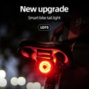 LED Bike Taillight USB Rechargeable Smart Brake Sensing Night Riding Rear Lights