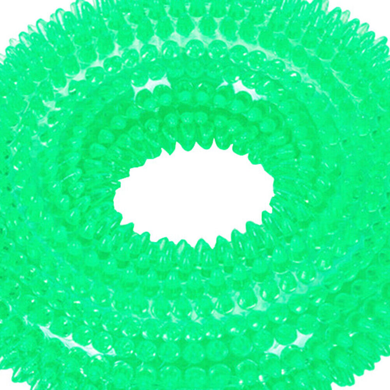 Bite Resistant Golden Dog Retriever Circle Ring Thorn Molar Ball (L Green)