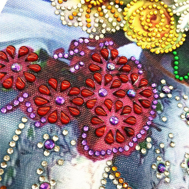 5D DIY Flower Special Shaped Diamond Painting Cross Stitch Kits Bedroom Wall Art