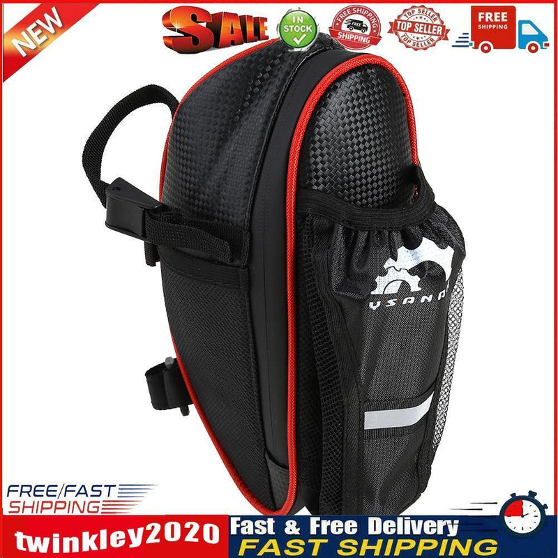 Reflective Bike Cycling Saddle Bag Water Bottle Seatpost Tail Pouch (Red) Newly