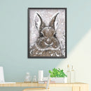 Snow Rabbit Full Round Drill Mosaic Wall Art Picture of Rhinestone Decorati