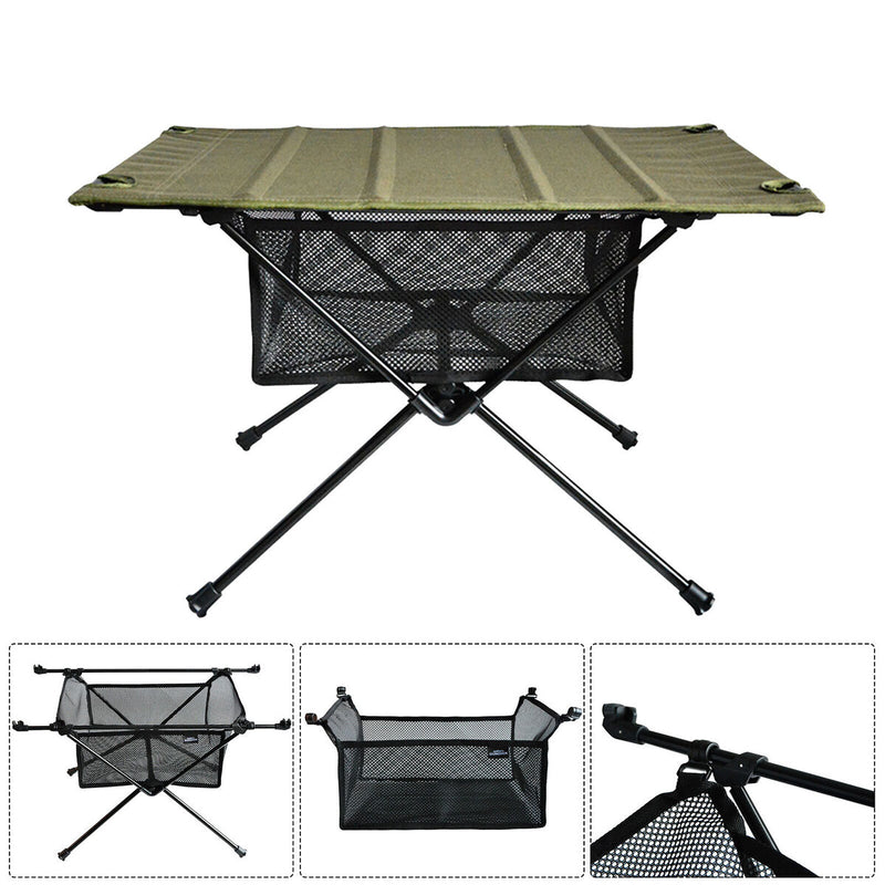 Outdoor Folding Table with Net Pocket Aluminum Alloy Desk for Picnic Barbecue