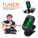 Folk Acoustic Guitar Tuner Violin Ukulele Bass Clip-on Tuning Tool for Begi
