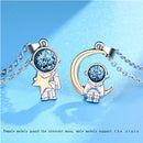 Necklace Astronaut Pendant Couple Necklace Star and Moon Astronaut Two-tone