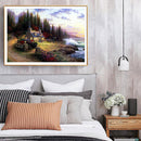 50x40cm Beach House Painting By Numbers DIY Canvas Hand Painted Picture Kit