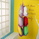 Transparent 6 Pocket Handbag Hanging Storage Bag Dust-proof Pouch (Pink)