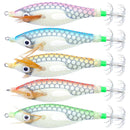 Luminous Artificial Jigs Fishing Lures Cuttlefish Catcher Tackle (Orange White)