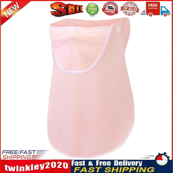 Ice Silk Hanging Ear Face Neck Scarf UV Protection Gaiter Bandana (Pink) Newly