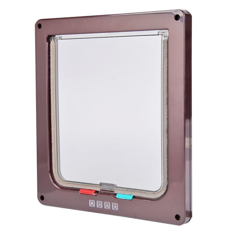 4 Way Lockable Dog Cat Security Flap Door Kitten Puppy Pets Plastic Gate Doors