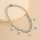 Hip Pop Multi-layer Chain Lock Pendant Necklace Punk Choker Collar Statement