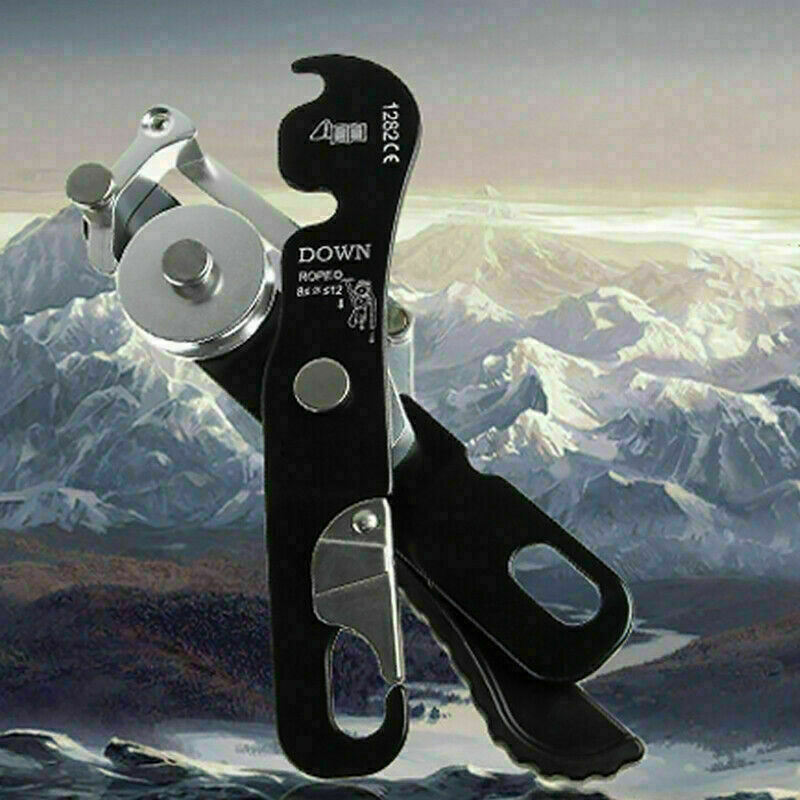 Stop Descender Self-Braking Climb Rescue Rappel Belay D3 L6N7 For 10-12mm D U8A3