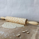 Wood Dinosaur Embossing Engraved Rolling Pin for DIY Baking Cookies Noodle