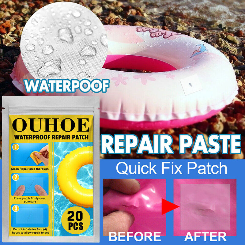 10/20x Swimming Float Puncture Repair Patch Glue Waterproof Repair Tape Stick