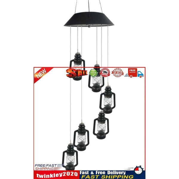 Solar Lanterns Wind Chime, Color Changing LED Light Wind Bell for Outdoor Newly